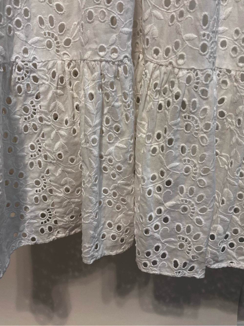 Talbots White Eyelet High-Low Ruffle Skirt - Picture 7 of 8